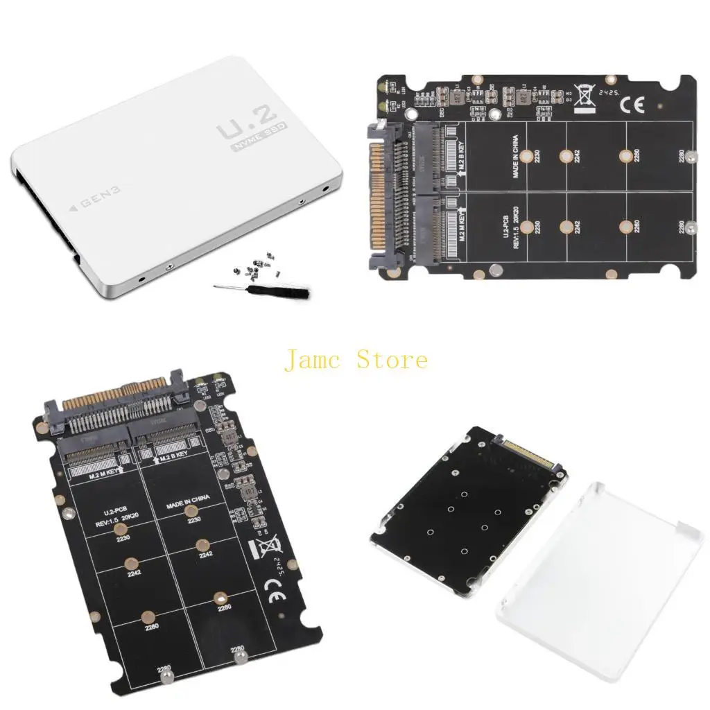 LX0B for M.2 SSD to U.2 Adapter for M.2 NVMe SATA-Bus NGFF SSD to PCI-e U.2 SFF-8639 PCIe Adapter Converter for Desktop Co