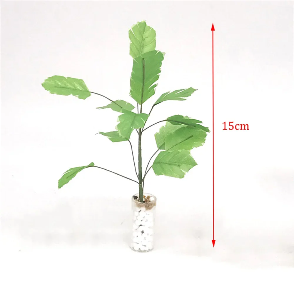 1/12 casa de bonecas em miniatura banana árvore mini plantas verdes vaso planta modelo brinquedo para casa boneca acessórios decoração ob11 bjd