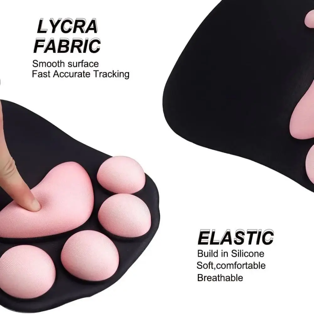 Creative Wrist Pad 3D Cat Paw Mouse Pad Cartoon Hand Guard Gaming Mouse Pads Cute Literary Mouse Wrist Pad Office Worker