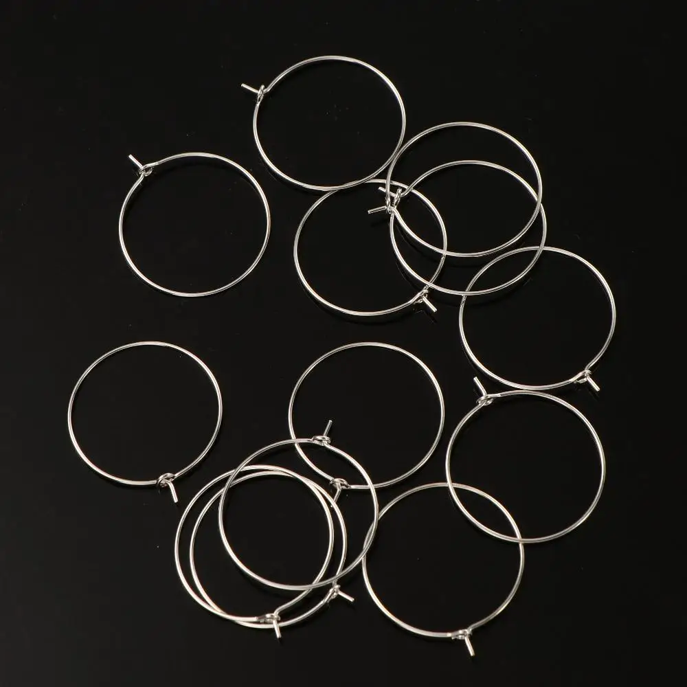 100pcs Rose Gold DIY for Party,Bar Wire Hoops Champagne Decor Wine Gift Glass Charm Glass Tags Wine Rings Earring Hoop Material