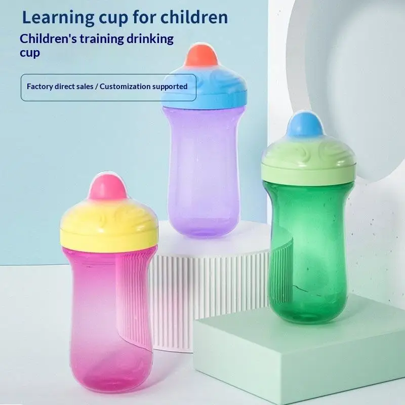 Non-Toxic BPA-Free Toddler Spout Cup 10oz Wide Mouth Learning Drinking Cup for Baby Healthy Drinking