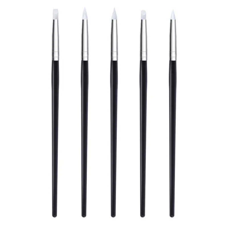 5Pcs/Set Dental Resin Brush Pens Dental Shaping Silicone Tooth Tool for Adhesive Composite Cement Porcelain Teeth Tools