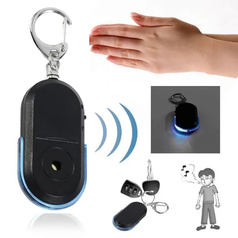 Smart Find Locator Anti-Lost Key Finder Sleutelhanger Whistle Beep Geluidsbediening LED Torch Draagbare Autosleutel Mini Finder