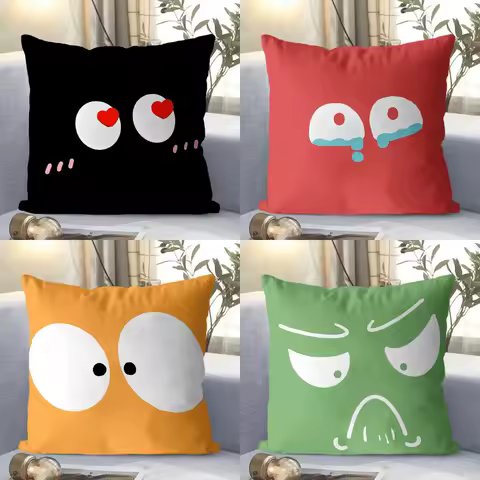 Cartoon funny expression patterns printing pillow cover Short plush Suitable living rooms bedrooms sofas throw cushion cover