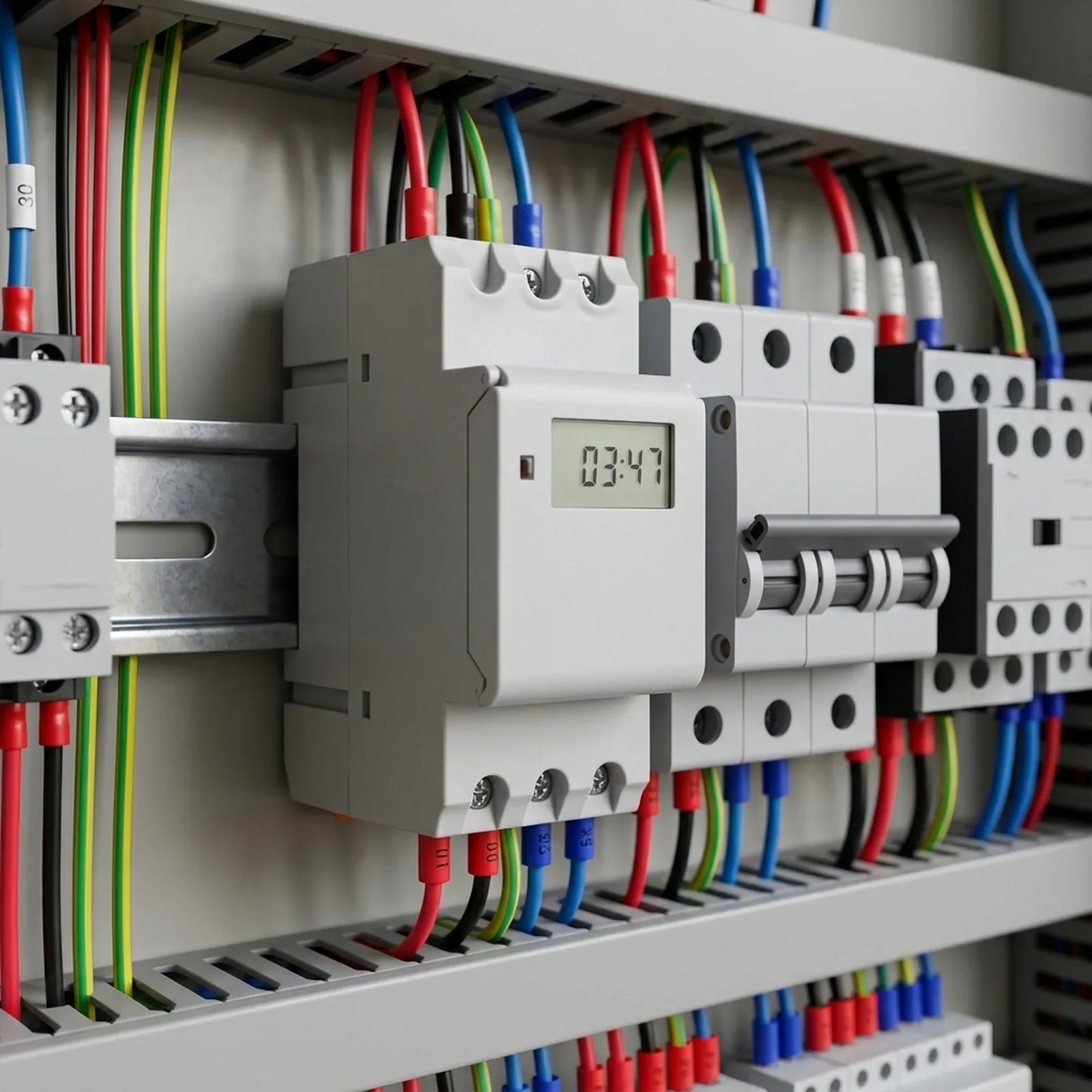 AC220V Digital Timer Relay Switch Programmable with LCD Display for DIN Rail 16A Load Capacity and Multi Day Scheduling