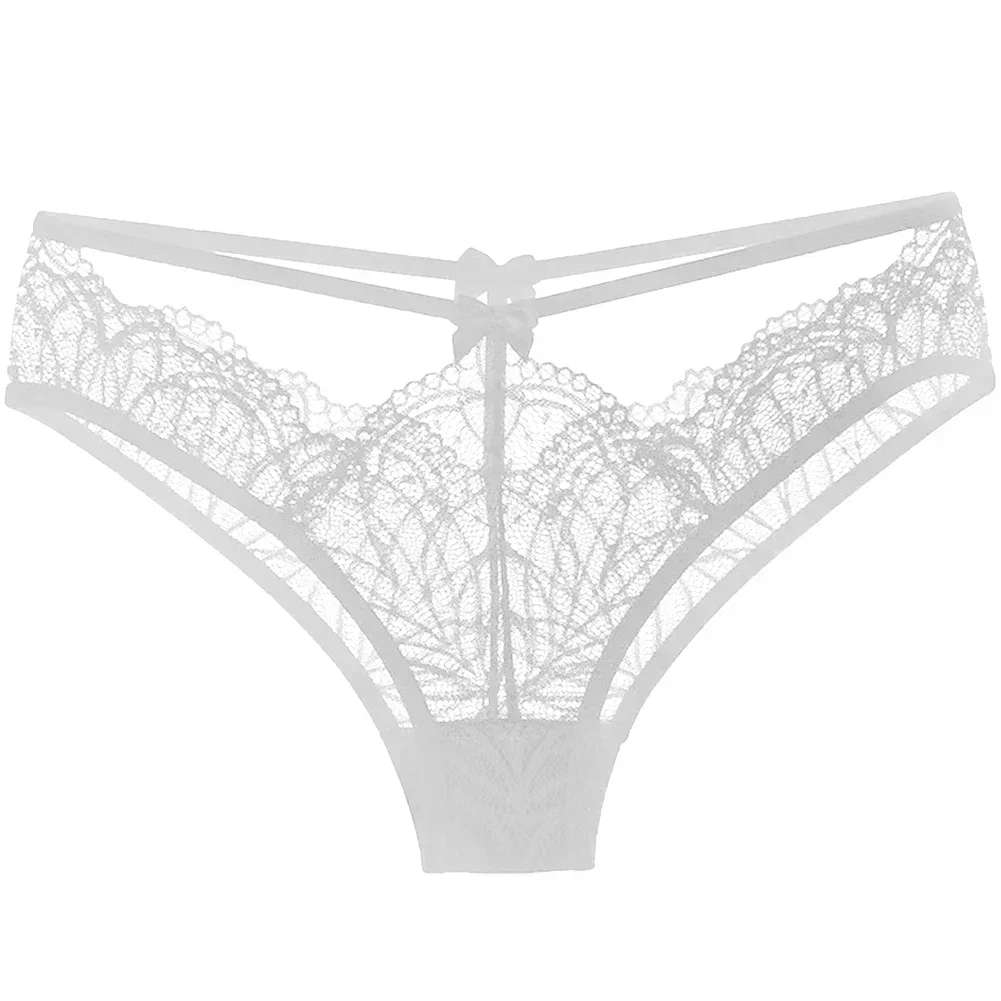 Mutandine Sexy da donna slip a vita bassa con fiocco in pizzo cavo