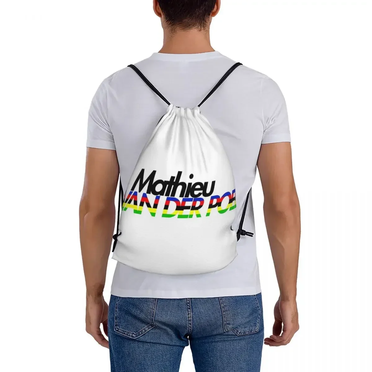 Mathieu Van Der Poel CX World Champion Backpack Portable Drawstring Bag Drawstring Bundle Pocket SportsBag BookBag For Man Woman