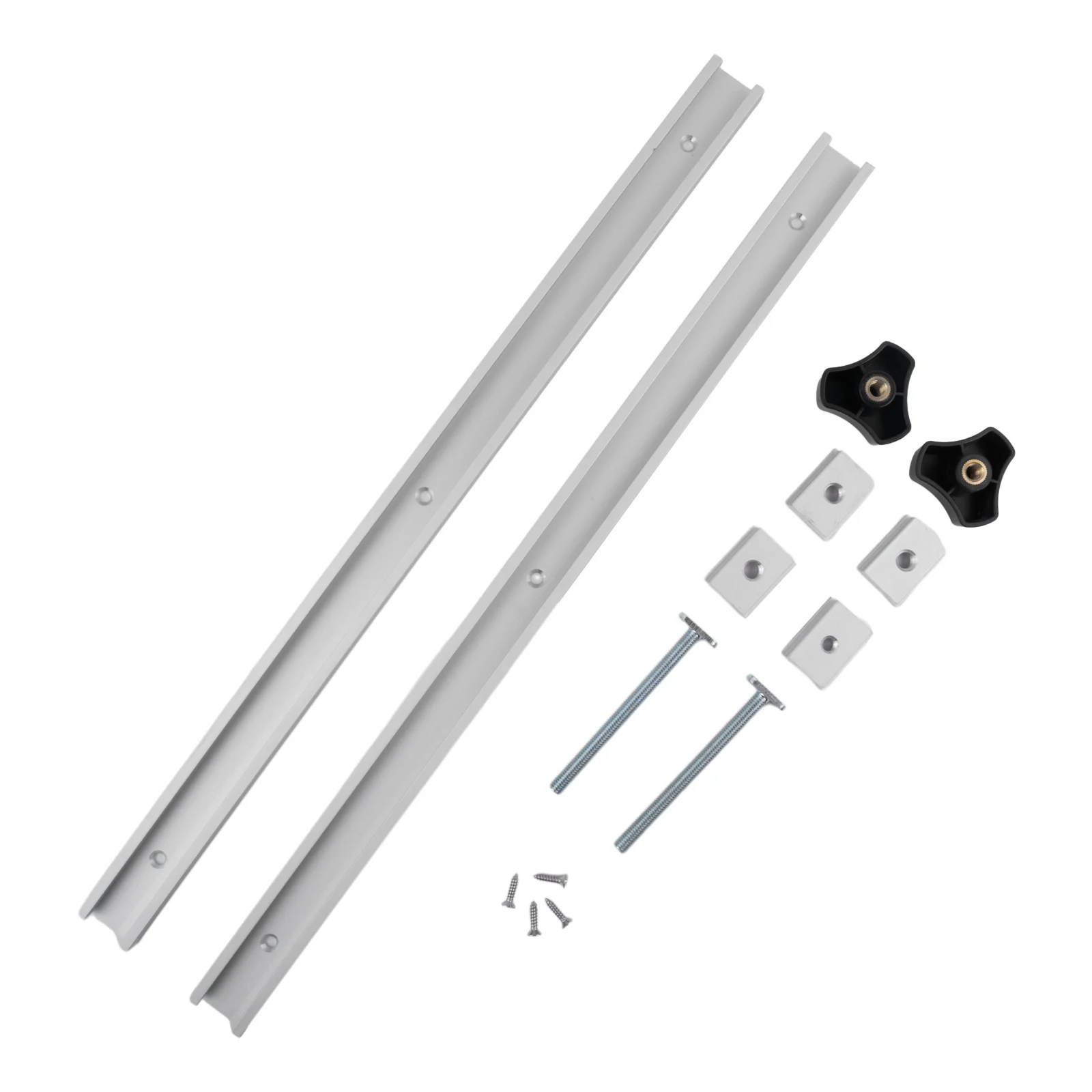 T-Track Rails Set 400mm*30mm Aluminium Alloy With Slider&Handle For Woodworking Tool Aluminium Alloy Rails Sliders Set