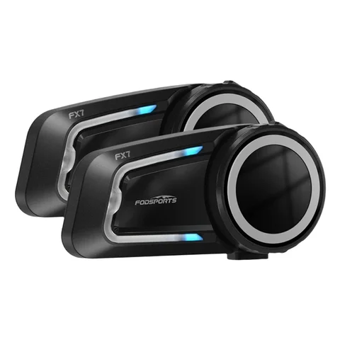 2 шт Fodsports FX7 Гарнитура для мотоциклетного шлема, сетчатая Bluetooth-гарнитура для шлема BT5.4, переговорное устройство,10 всадники 2000 м, FM-радио