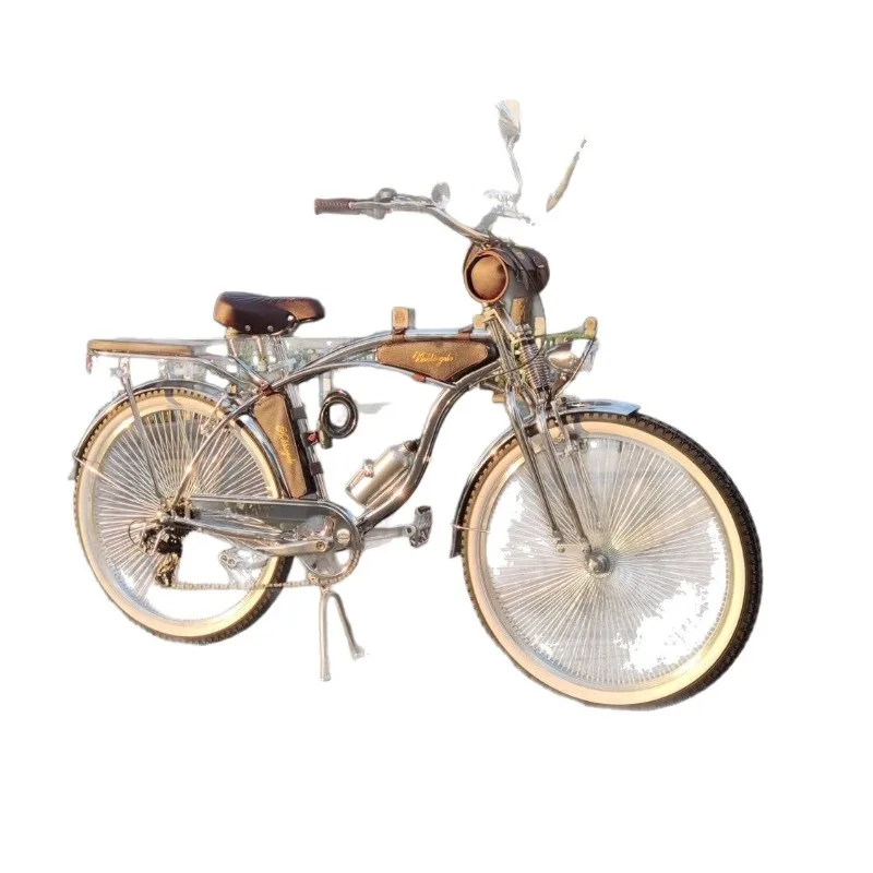 

Success Men's Glitter Silver Indian Nostalgic Beach Bike Classic Car