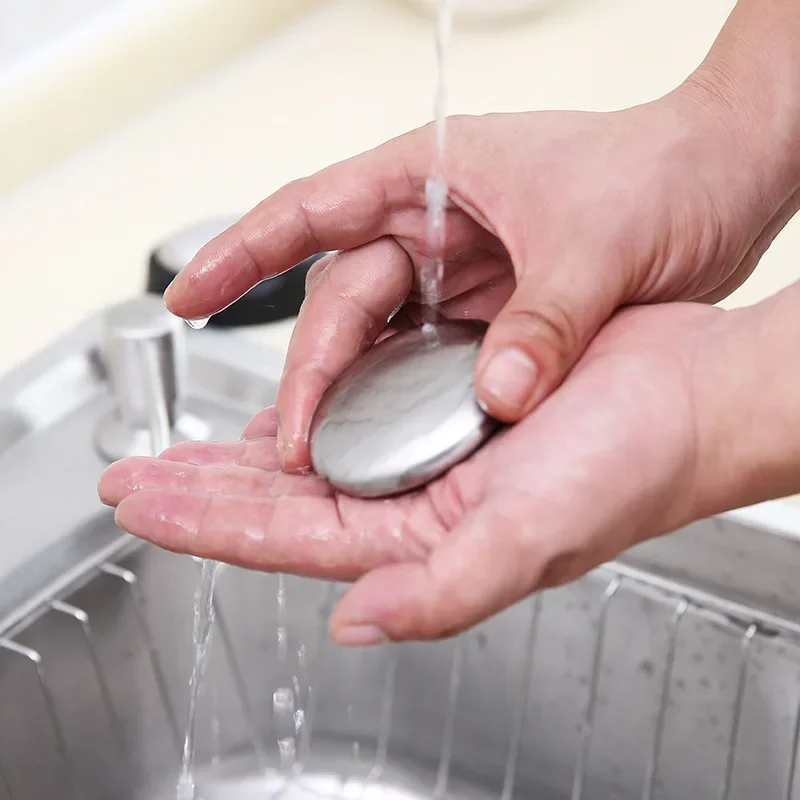 Circular Metal Deodorizing Soap Elliptical Stainless Steel Soap Large Size Soap for Removing Fishy Smell and Odor