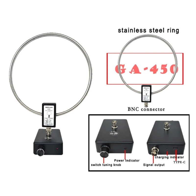 QM GA450 Active Loop Antenna SW2.30-30MHz Short Small Loop Antenna Radio