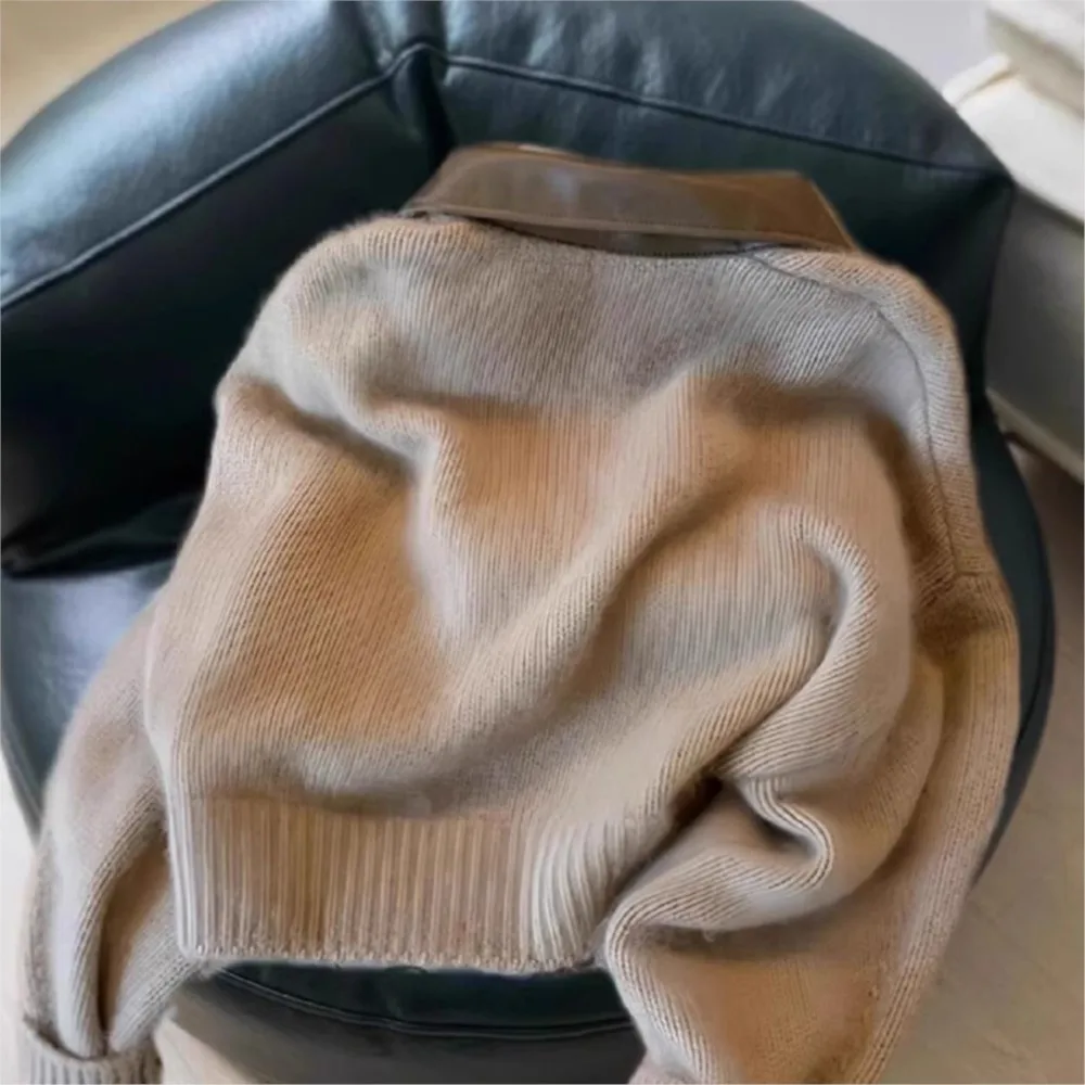 Knitted Sweater Small Fragrant Jacket Winter Clothes Woman Pull Femmes All-match Loose Simple Style Trendy Keep Warm Comfortable