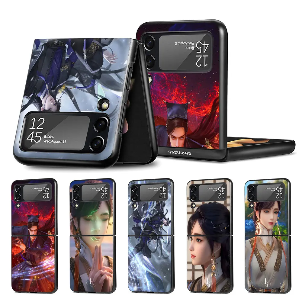 The Island of Siliang Case for Samsung Galaxy Z Flip4 Flip3 5G PC Hard Phone Shell Z Flip 4 3 Black Coque Zflip4 Zflip3 Cover