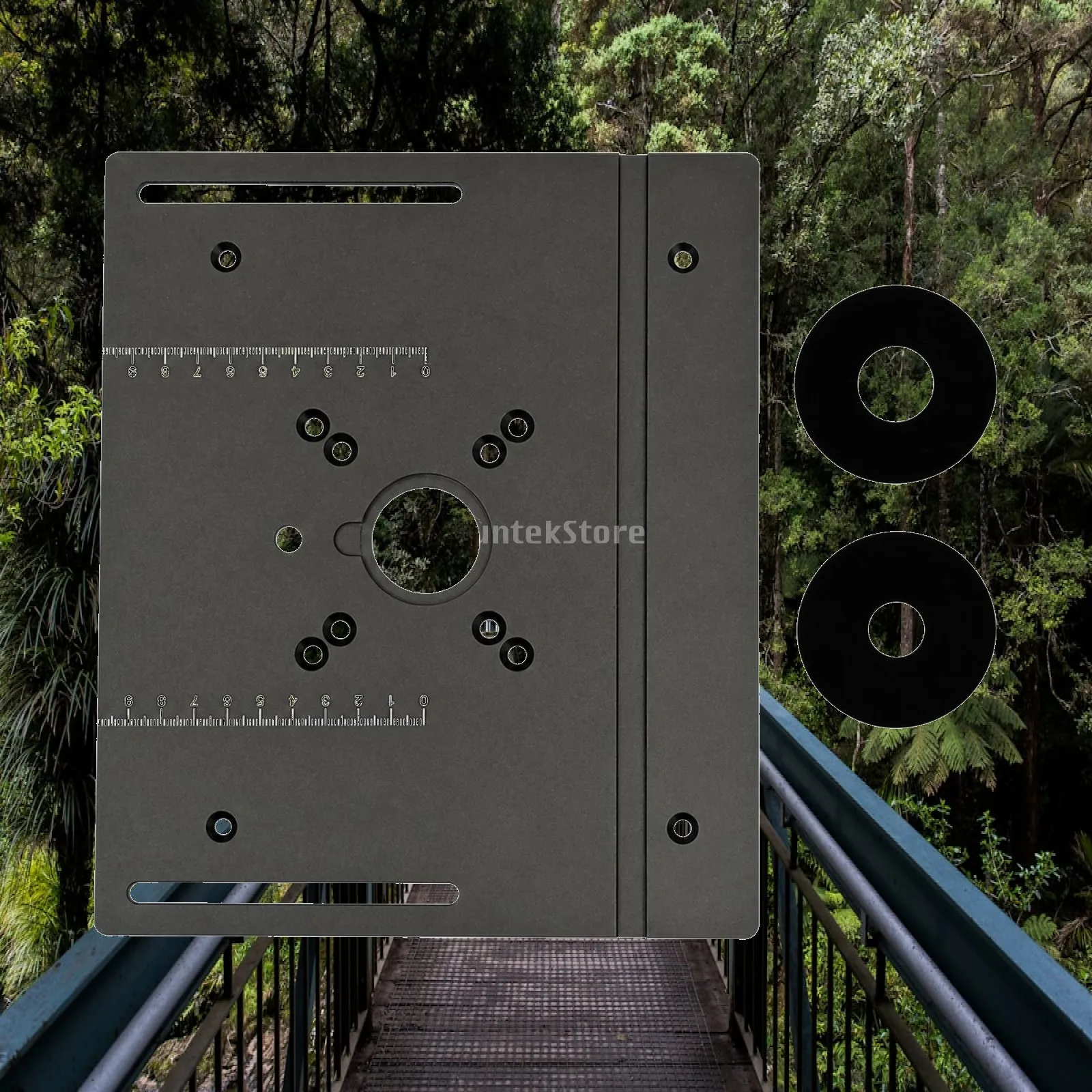 Aluminum Router Inverter Plate for Woodworking Table with Measurement Scale for Trim Edge Forming C