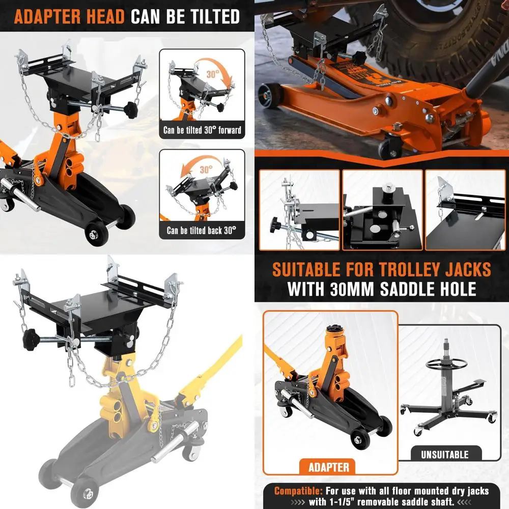 

Universal 1/2 Ton Transmission Jack Adapter for Vehicles, 1100 lbs Capacity Gearbox Removal Tool for Hydraulic Jacks