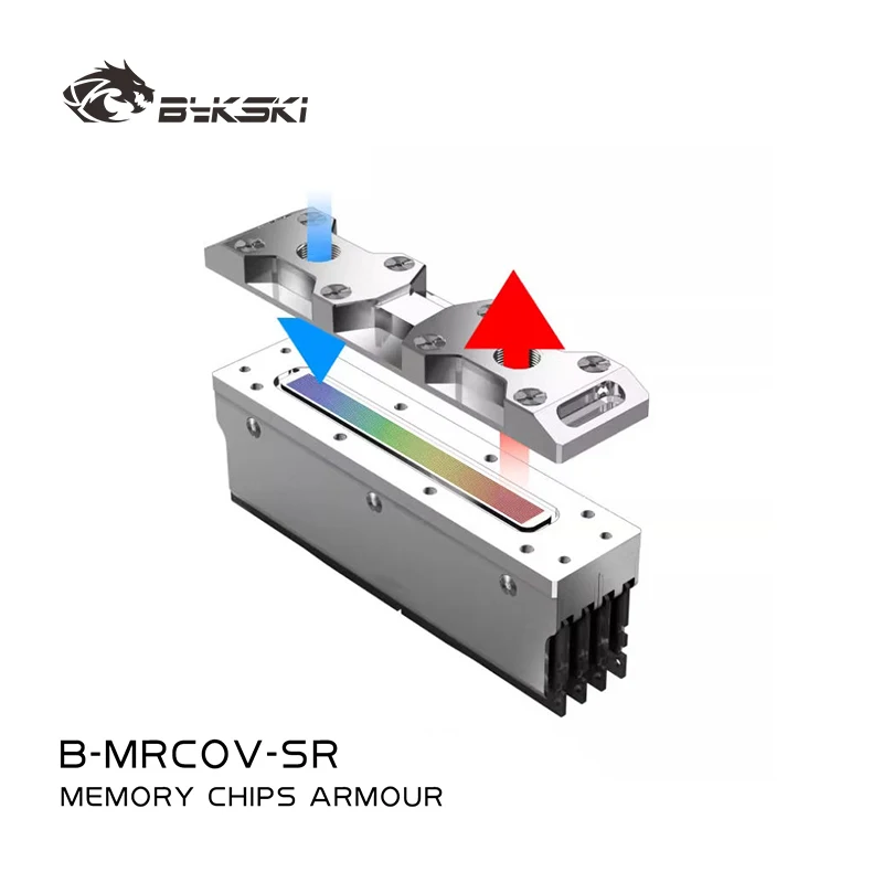 Bykski Server Memory Water Block Use for DDR4 DDR5 Dual or 4 Channel 2pcs 4pcs RAM Silver Copper Radiator / B-MRCOV-SR