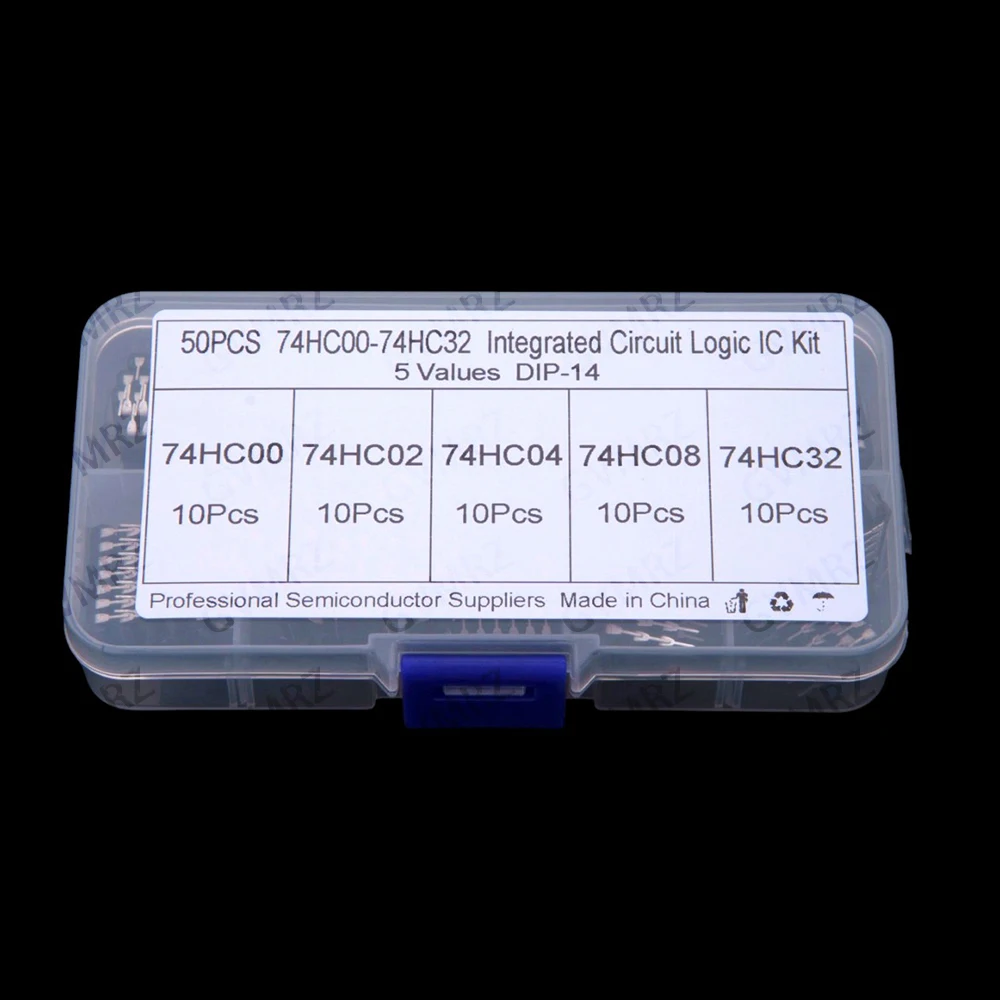 5Values 50PCS 74HC04 74HC08 74HC00 74HC02 74HC32 DIP-14 Integrated Circuit DIP IC Combination Kit 74HC04 74HC08