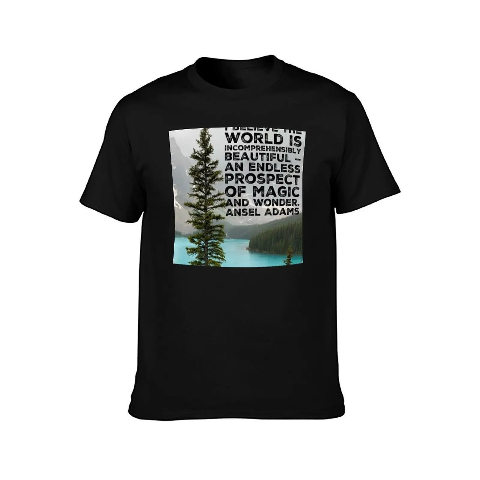 An Endless Prospect of Magic and Wonder- Ansel Adams T-Shirt Work Short Sleeve Cotton Top T-Shirt