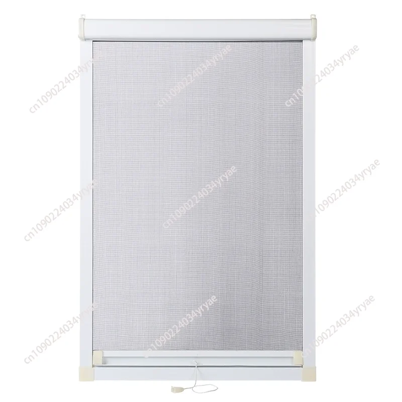 Invisible telescopic push-pull type rewind bathroom aluminum alloy mosquito-proof roller shutter screen window net