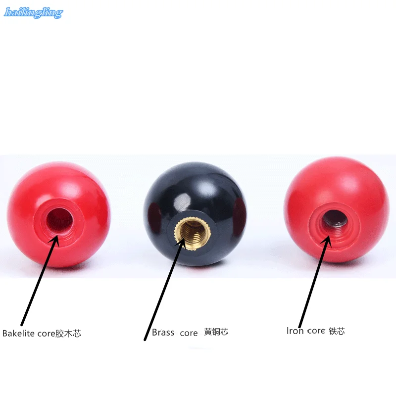 1piece M6-M12 Manual Tightening Bakelite Brass Iron Core Handle Ball Machine Tool Wheel Flashlight Wooden Operating Rod Joint