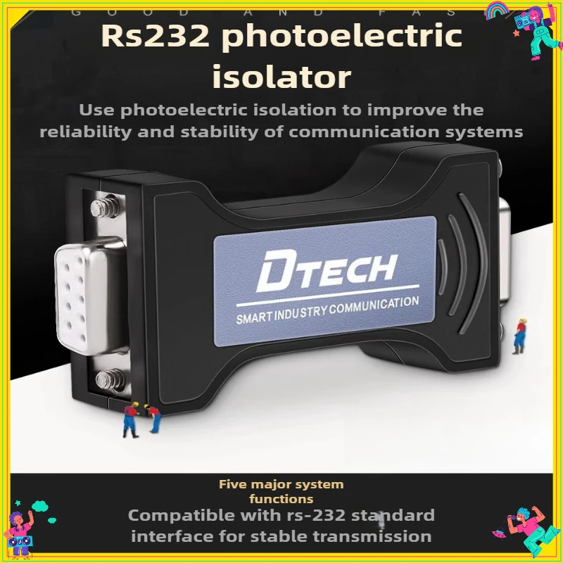 

1PCS Project RS232 Photoelectric Isolator 232 Serial Port 9-pin Isolator Protector Two-way Communication Lightning Protection