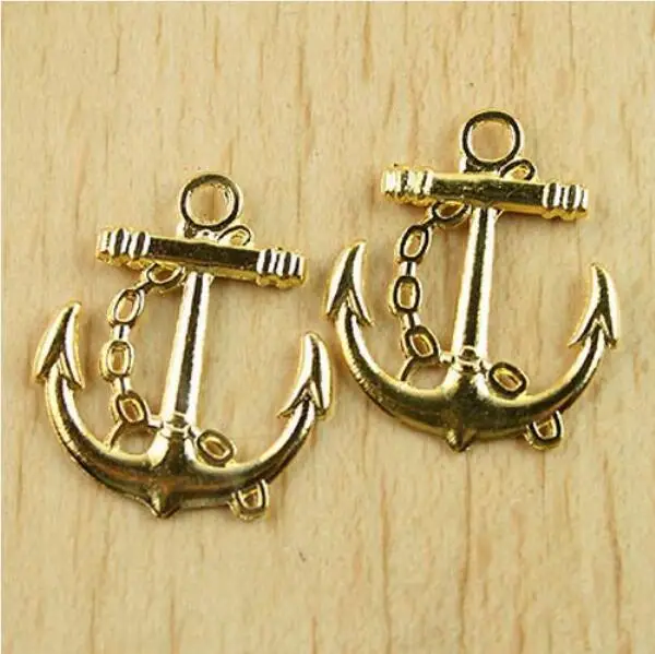 

20pcs Gold Tone Anchor Pendants Beads H0107 Charms for Jewelry Making H0122