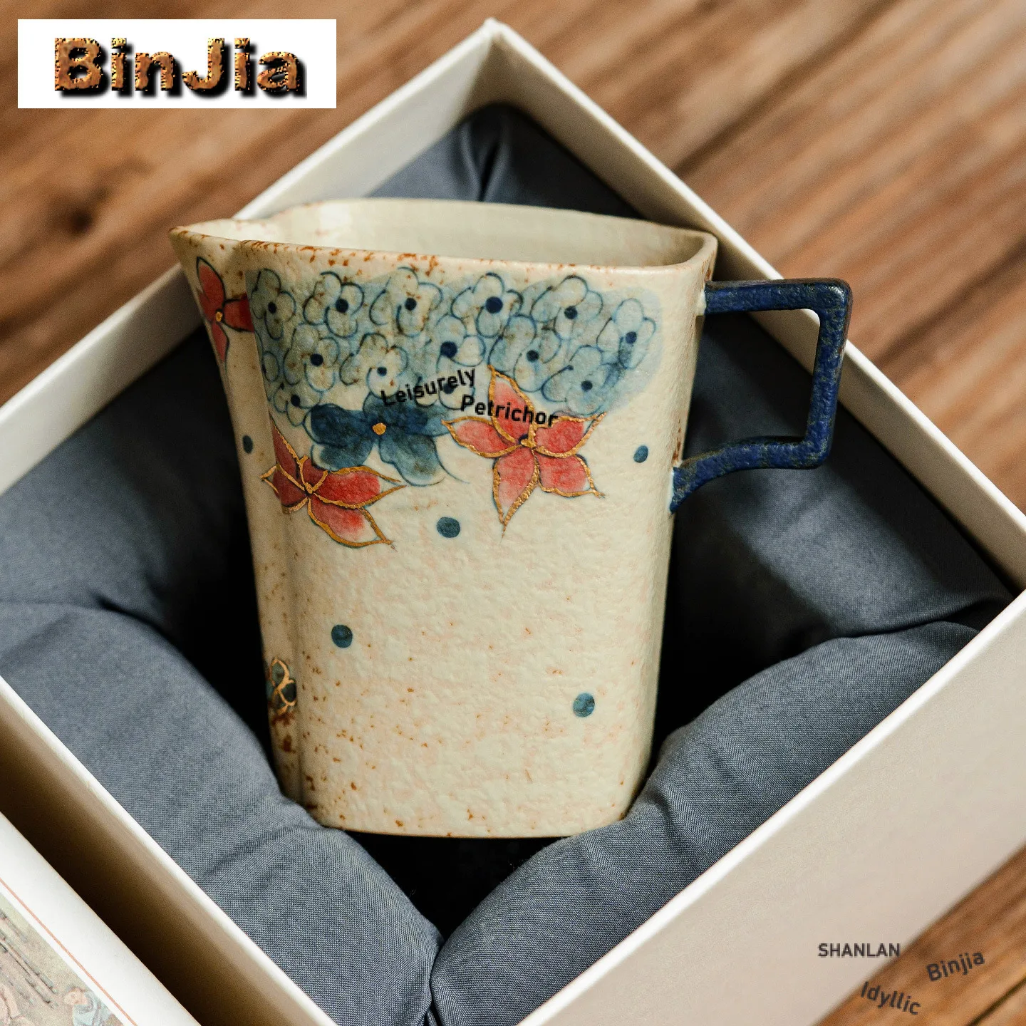115ml Hand Painted Hydrangea Tea Pitcher Divide Tea Cha Hai Dispenser Justice Cup Green Tea Fair Mug Chinese Tea Set Accessories