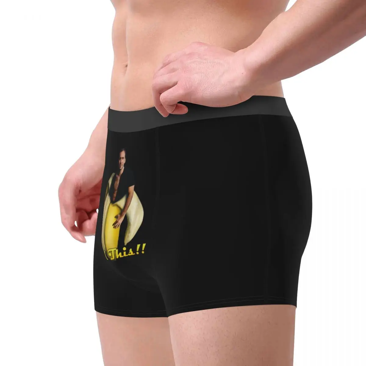 Custom Banana Nicolas Cage Underwear Men Breathable Funny Meme Boxer Briefs Shorts Panties Soft Sexy Underpants For Homme