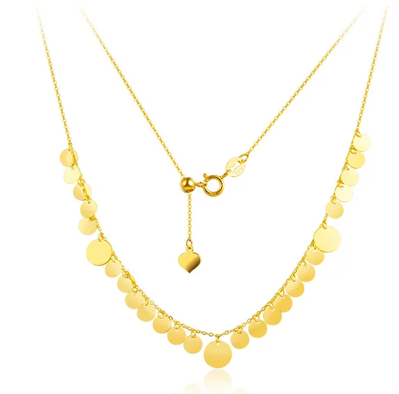 18k real gold necklaces for women karat gold sequin chains  glitter necklace