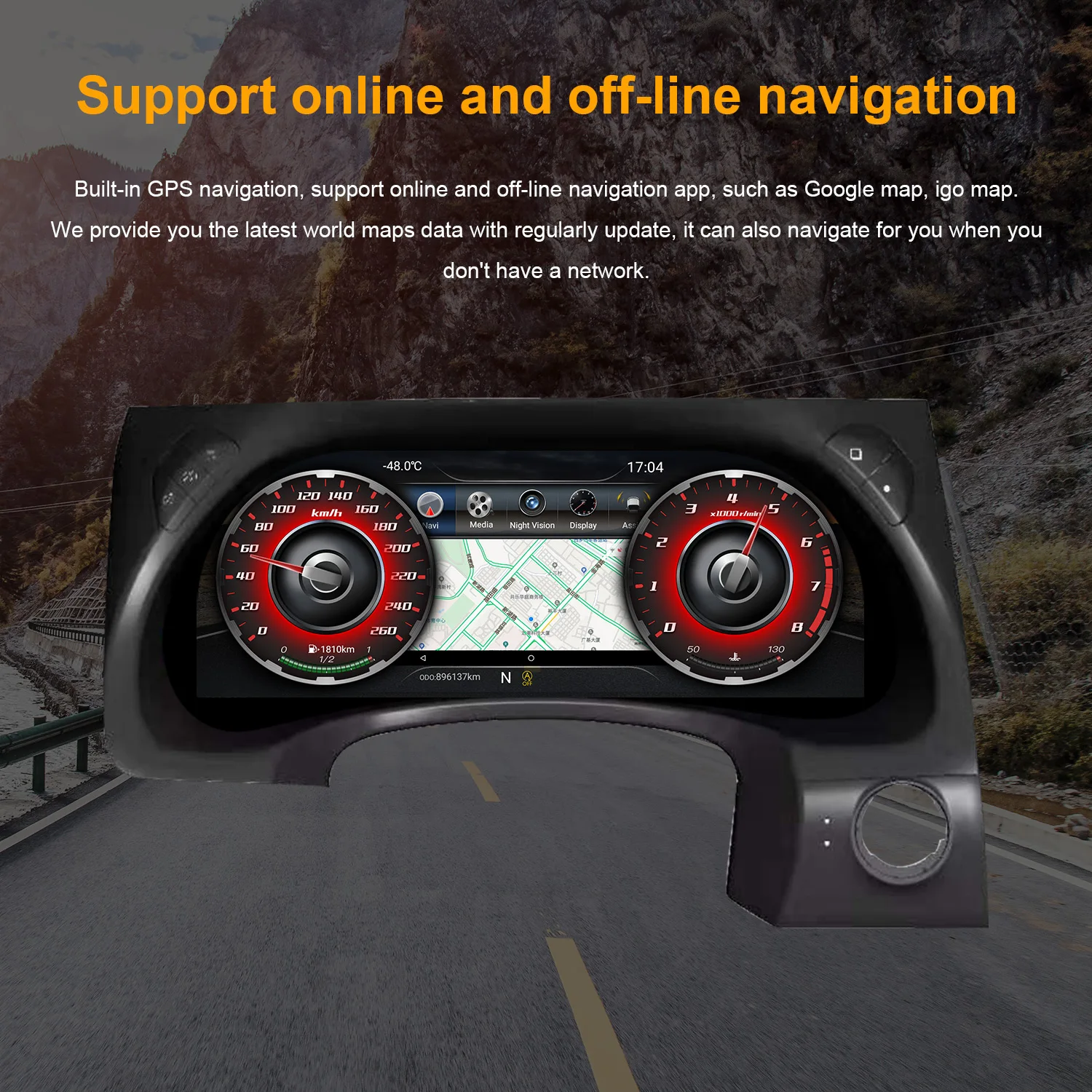 Digital Performance Dashboard Panel Cluster LCD Touched Display Speedometer For Nissan Patrol Y62 2010 2011 2012 2013-2019