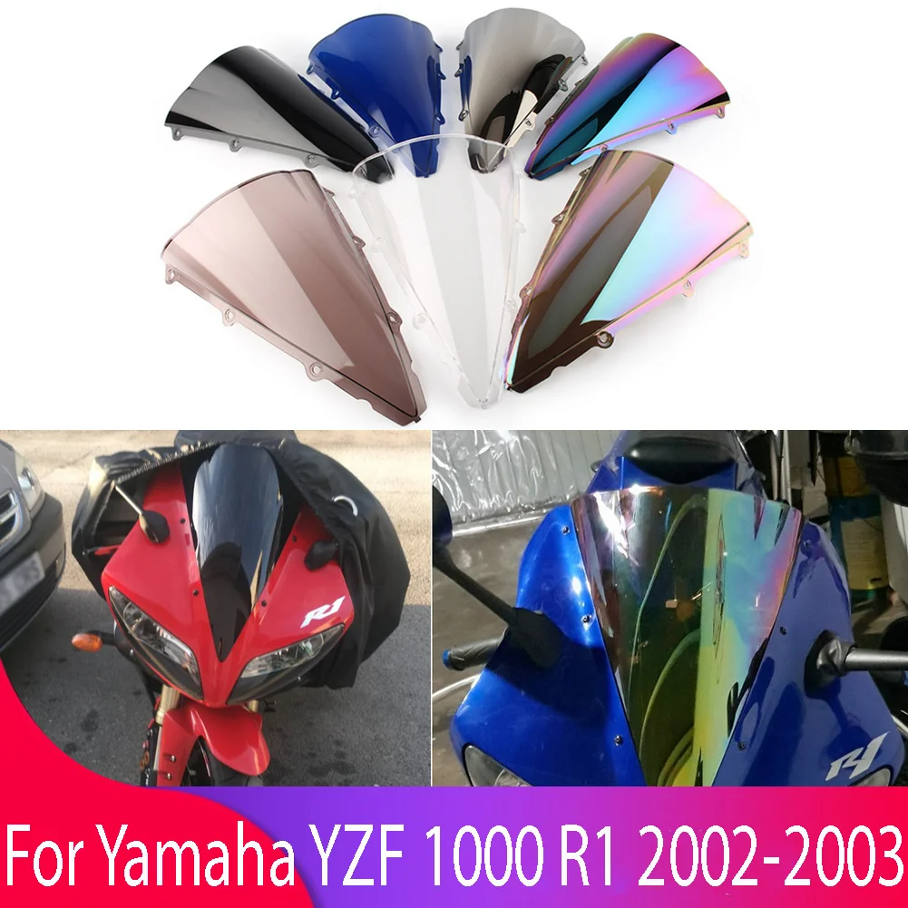 Windshield For YAMAHA YZF R1 1000 YZFR1 2002-2003 Double Bubble WindScreen Motorcycle Accessories Fairing Deflector