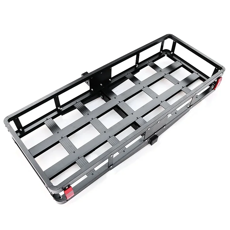 

500LBS Folding Rack Cargo Basket Trailer Hitch Mount Luggage Carrier Fit SUV Car 50 Inch Length 20 Inch Width 8 Inch Height