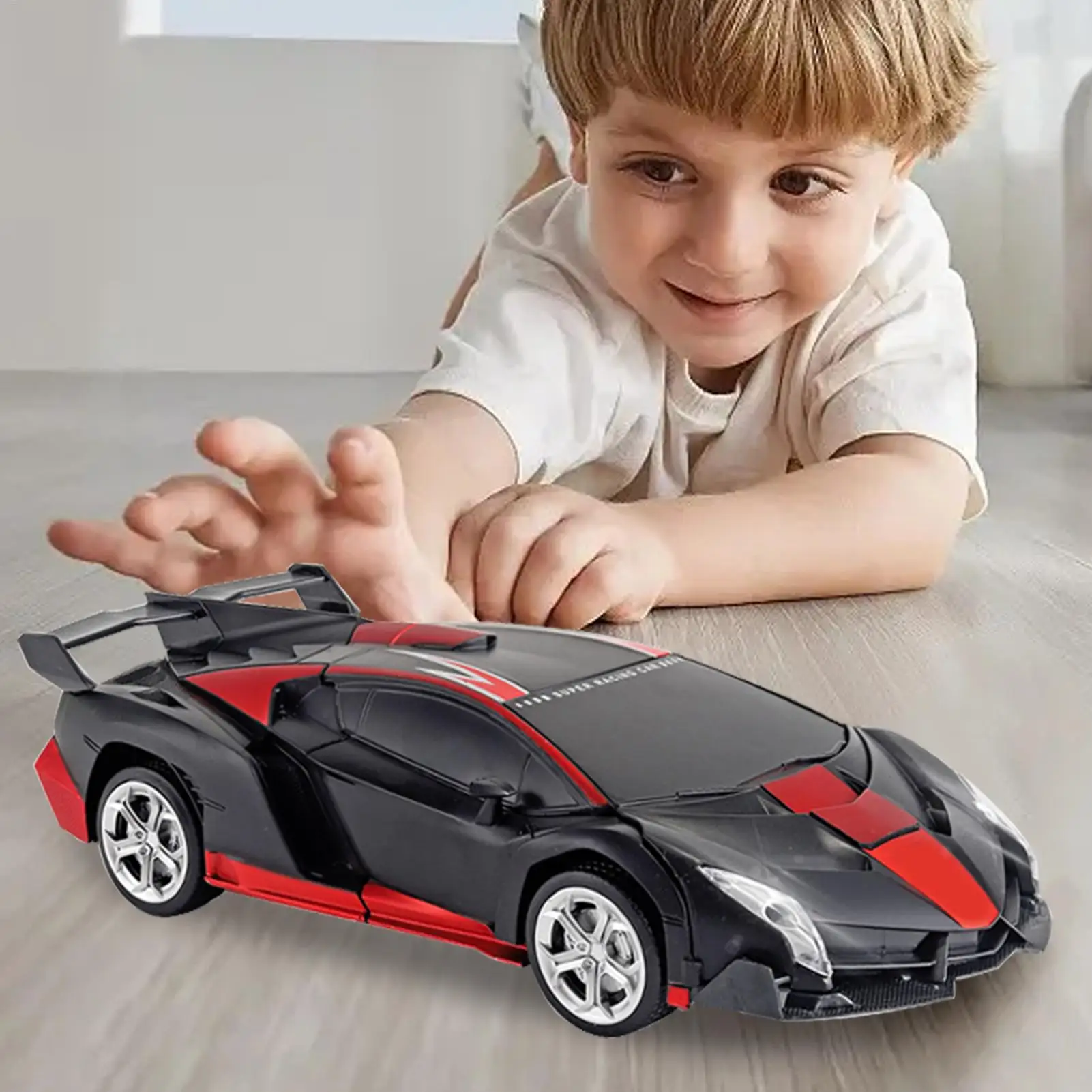 Transformar el coche teledirigido eléctrico transformar el coche Robot RC con luz 2 en 1 vehículo juguetes actividades de aprendizaje interactivas para