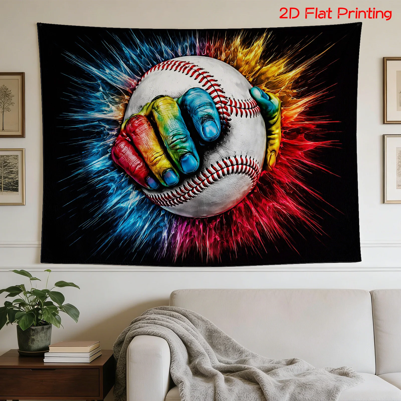 Vibrant Baseball Sport Tapestry Wall Hanging Decor Art 180x320cm MLB Game Day Fan Room Banner Gift