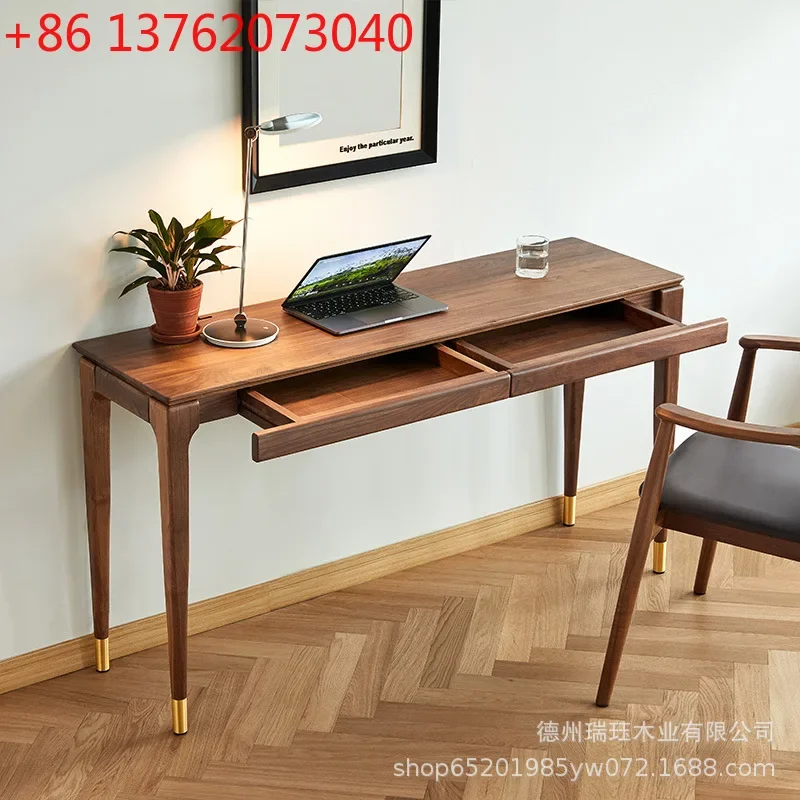 xx Nordic black walnut solid wood desk Nordic writing desk Dresser