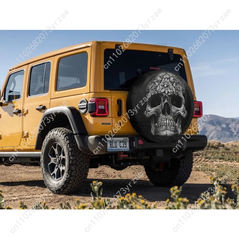 

Skull Various Models Spare Car Tire Cover Sand Dust Prevention Protect Wind Rain Tire Cover Sturdy Durable Tire Covers