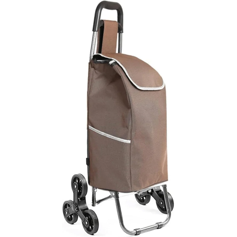 

Portable Shopping Trolley Ergonomically Designed Shopping Carts Foldable Grocery Cart with 6 Wheels Stair Climber Trolley