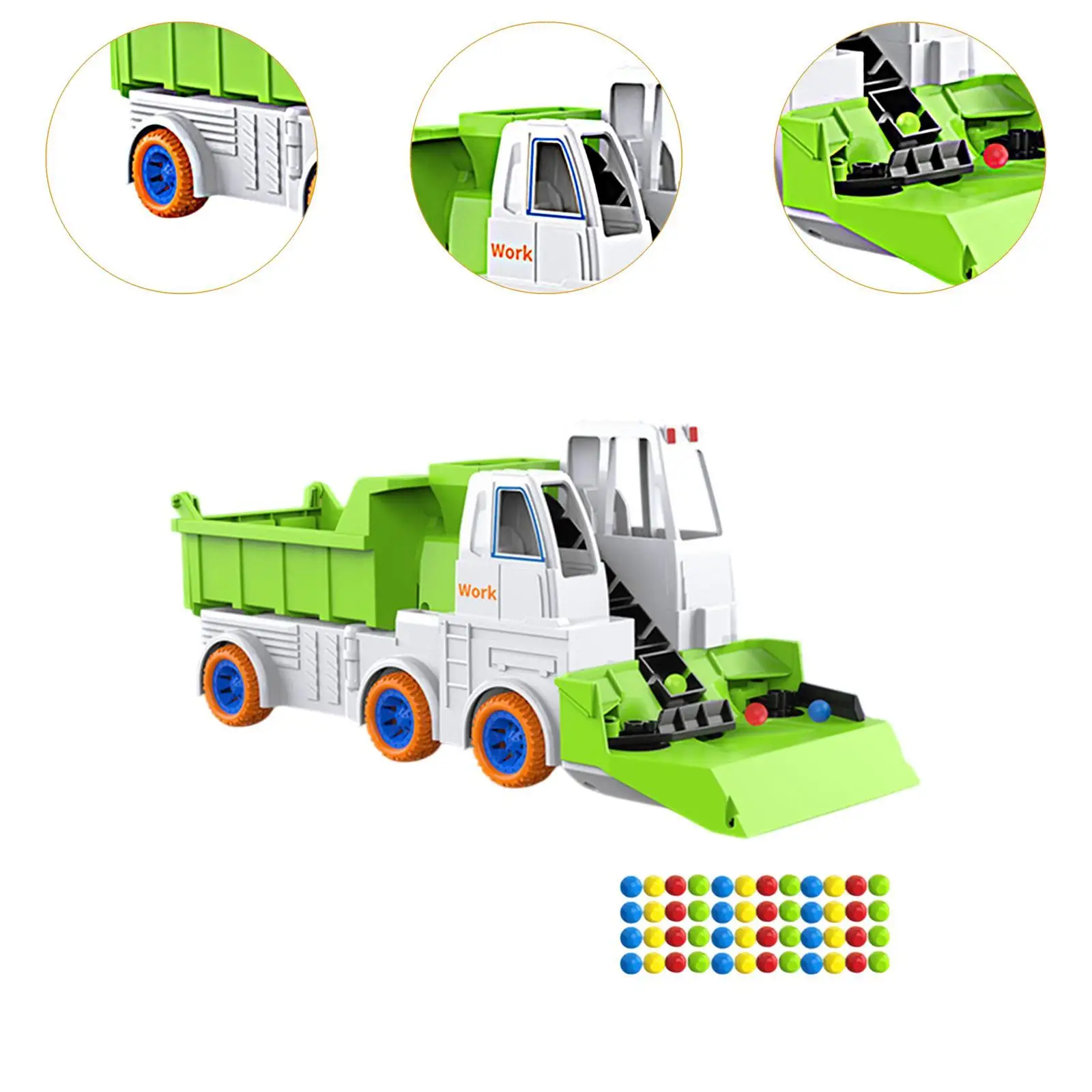 Graafmachine Auto Speelgoed Tankwagen Collectible Toy Educatief Fantasiespel Kraan Auto Bead Sweeper Truck voor jongens Kinderen Vakantiecadeau