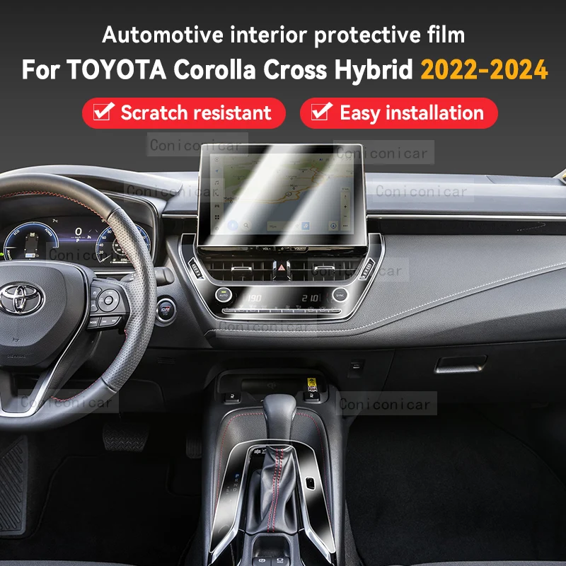 

For TOYOTA Corolla Cross Hybrid 2023 2022 Car TPU Gearbox Air Panel Dashboard Gps Navigation Screen Anti-scratch Protective Film