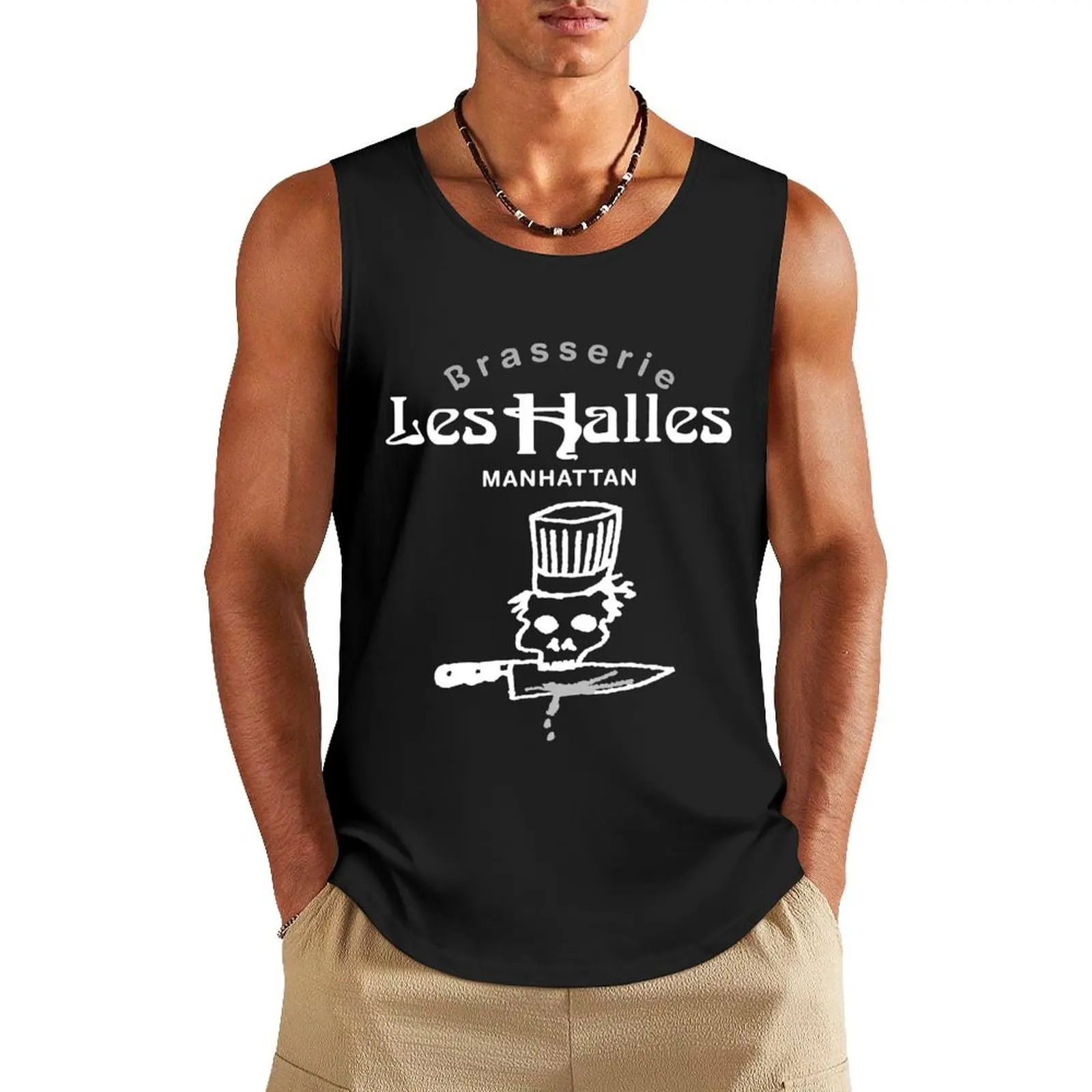 

Retro Bourdain Les Halles Sticker Decal Men Women Tank Top gym for men vest men bodybuilding man