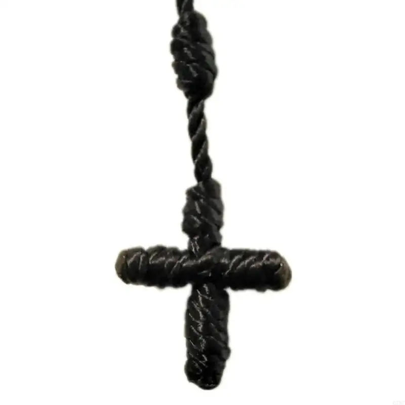 Vibrant Handwoven Nylon Neck Jewelry Adjustable Nylon Crosses Necklace Handwoven Neckchain Accessory for Trendsetters