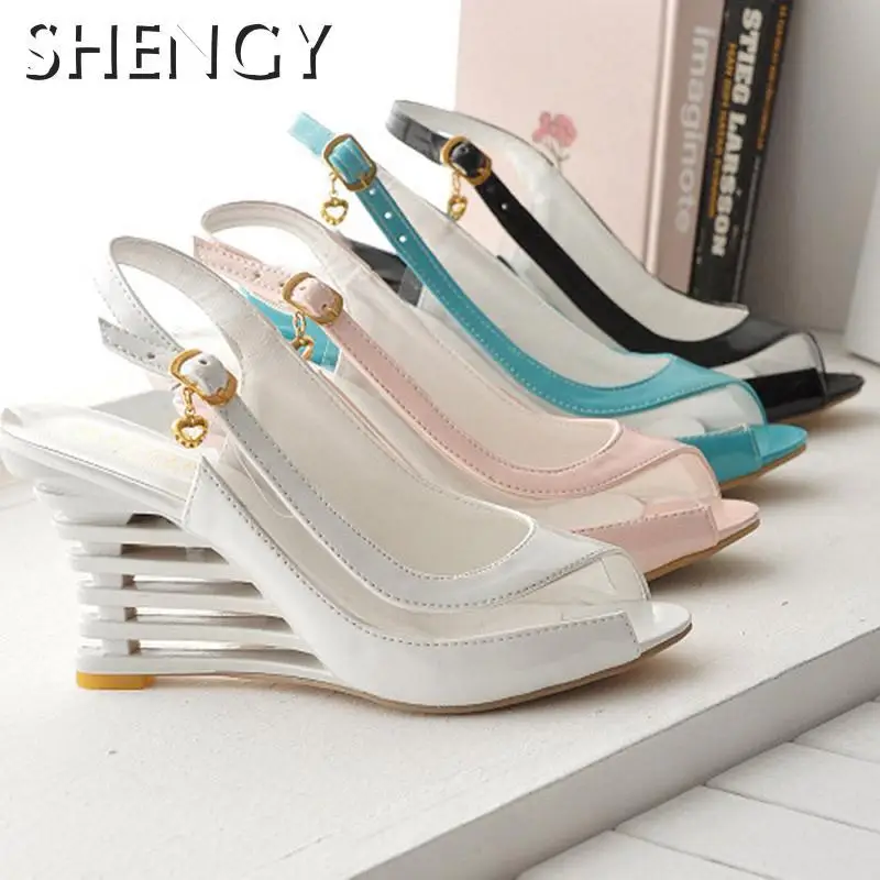 2023 Women Sandals Wedges Fashion Peep Toe Comfort High Heels Wear-Resistant Gladiator Ladies Pumps Office Wedding Sandalias