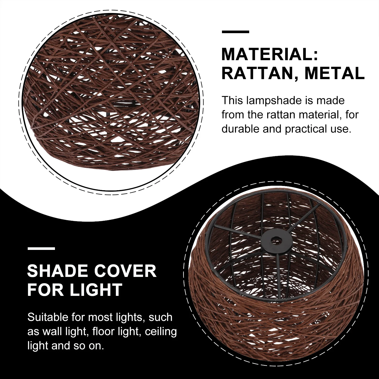 

Плетеный абажур из ротанга в деревенском стиле для подвесного светильника, декоративное покрытие для потолочного светильника в спальне, гостиной, доме