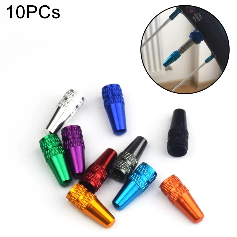 10PCS Aluminum Alloy Bicycle Wheel Tire Valve Caps Dustproof MTB Road Bike Valve Stem Caps French Valve Cap Tyre Accessories