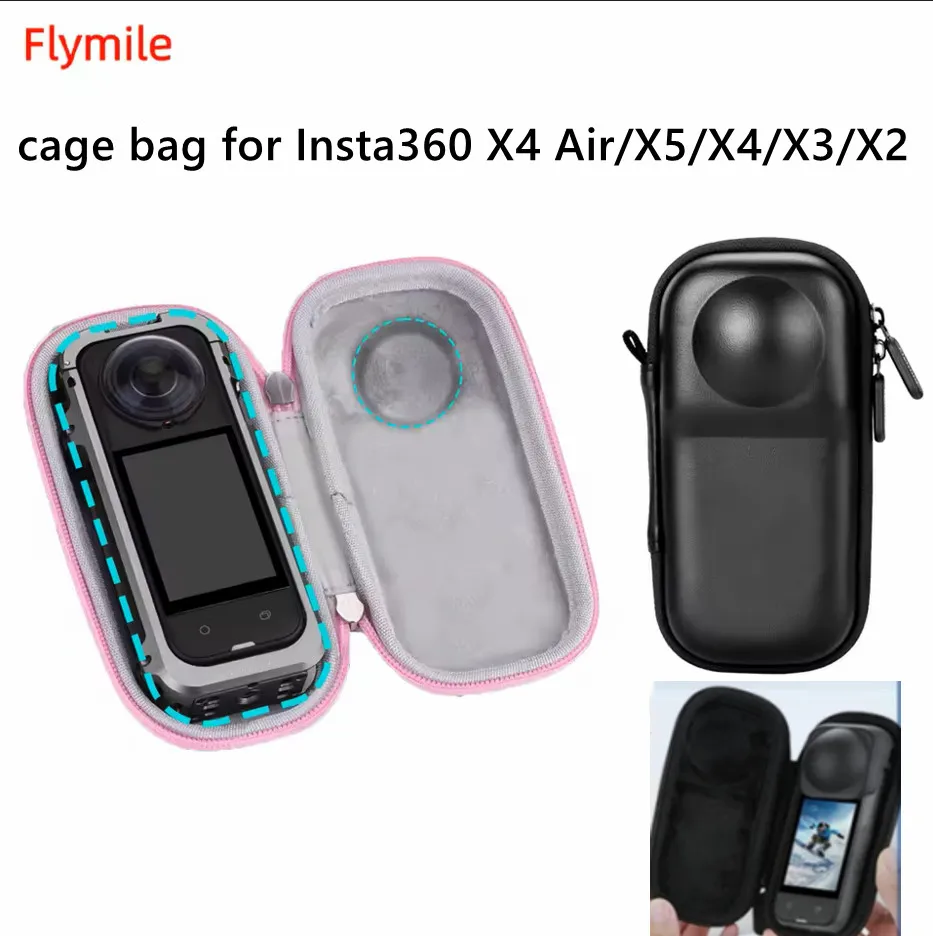 

Flymile Rabbit Cage Storage Bag For Insta360 X4 Air/X5/X4/X3 Antiscratch Carrying Case Mini Portable Travel Box Camera Accessory