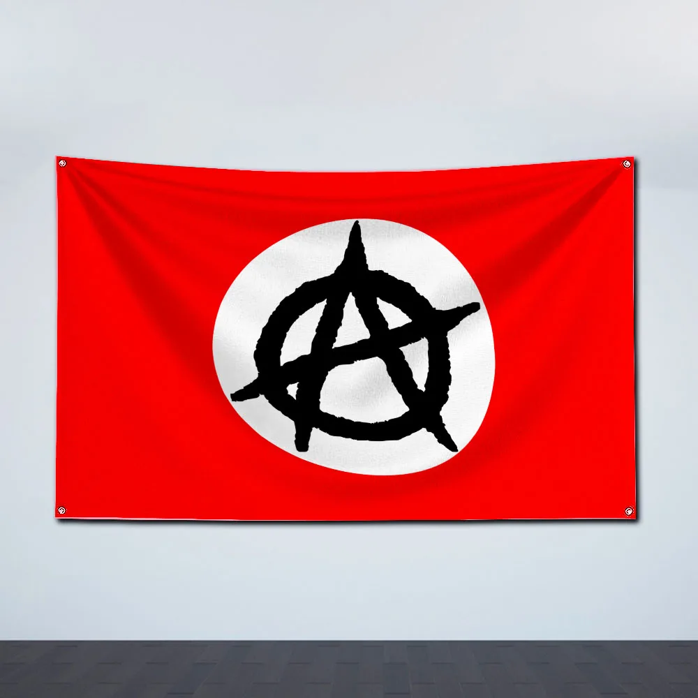 2024 90X150CM Large Size Advertisement Anarchist Black Cats Flag Polyester Printed Anarchy Banner For Decor