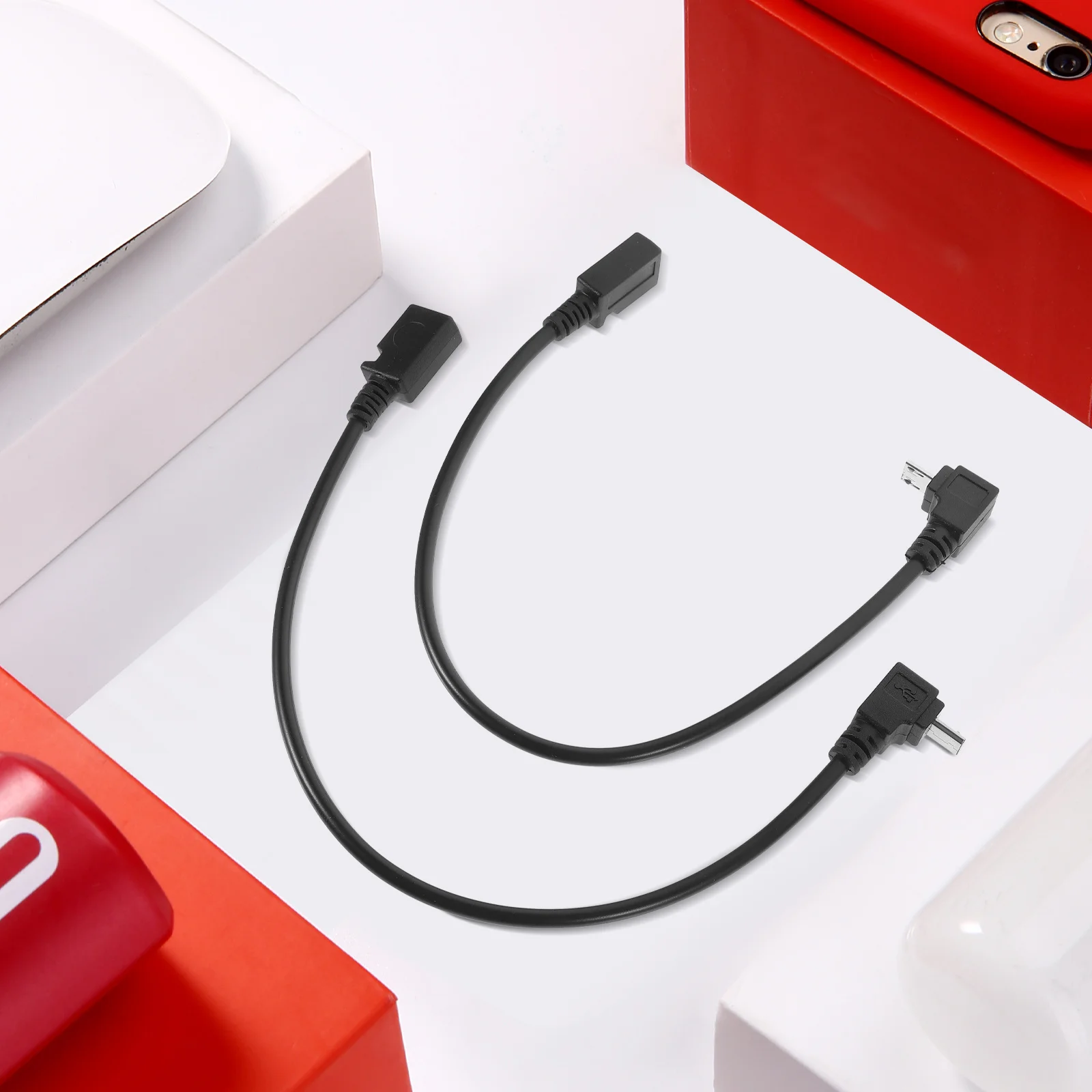 

2pcs Right Angle Design For To Charging Data Transfer Micro Usb Micro Usb 90 Degree Cable 90 Degree Adapter