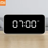 New Xiaomi Mijia Xiaoai Smart Alarm Clock Voice Broadcast Clock ABS Table Dersktop Clocks AutomaticTime Calibration