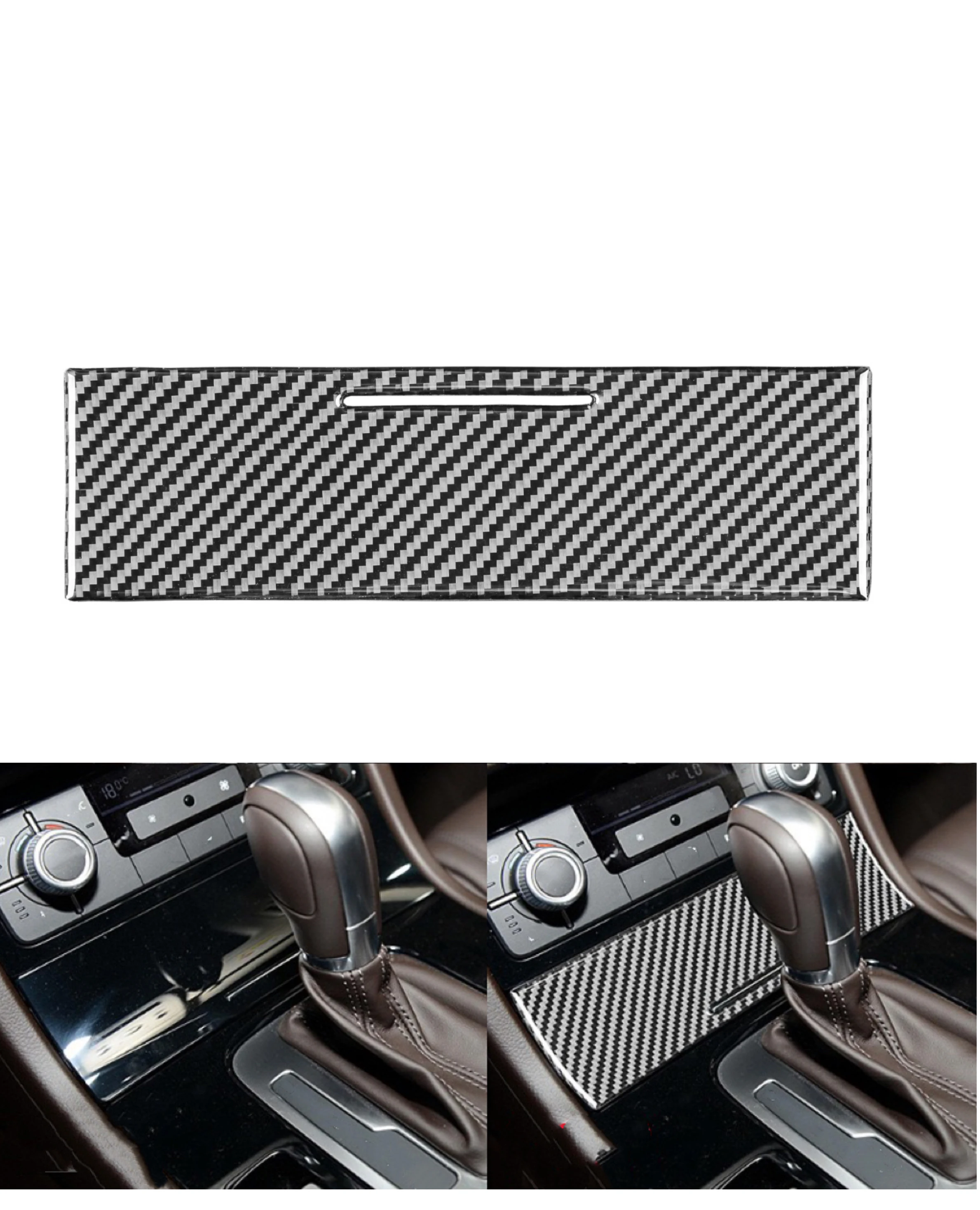 

For VW Touareg Carbon Fiber Car-Styling Center Control Panel Ashtray Box Cover Trim 2011 2012 2013 2014 2015 2016 2017 2018